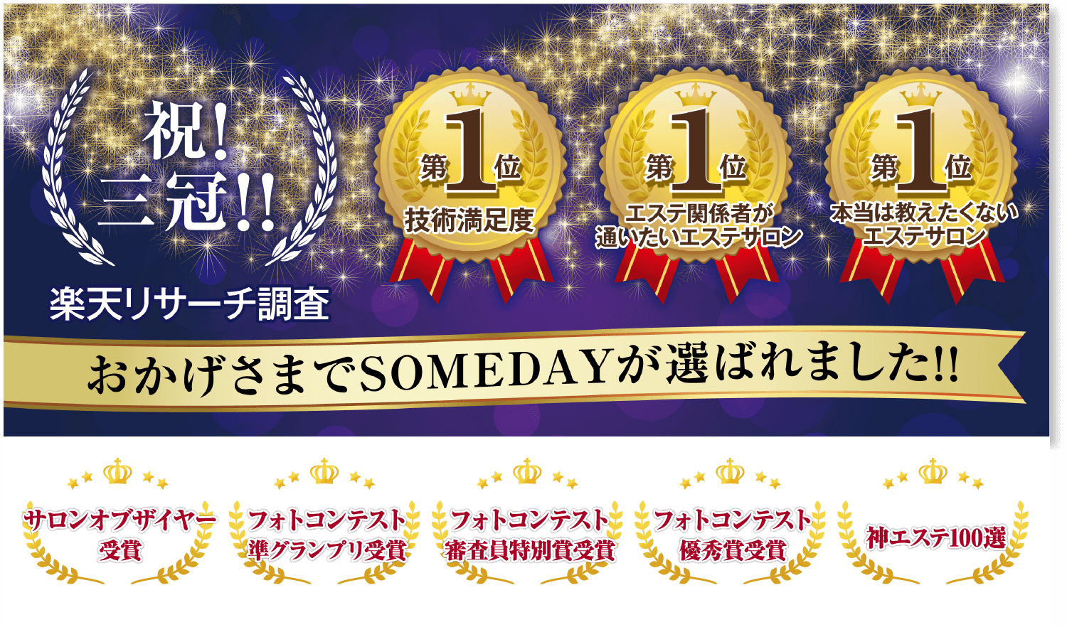 祝！３冠！！おかげさまでSOMEDAYが選ばれました！