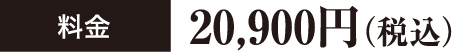 料金 20,900円（税込）